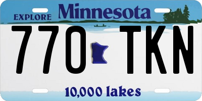 MN license plate 770TKN