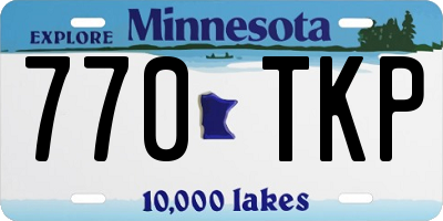MN license plate 770TKP