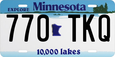 MN license plate 770TKQ