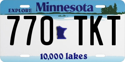MN license plate 770TKT