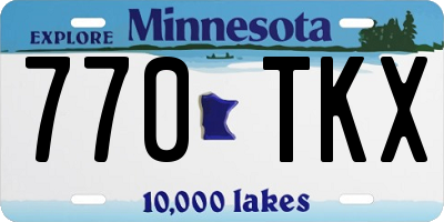 MN license plate 770TKX