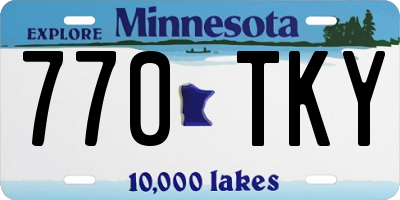 MN license plate 770TKY