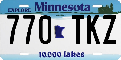 MN license plate 770TKZ