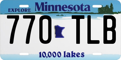 MN license plate 770TLB