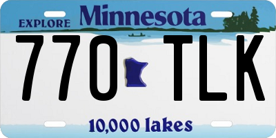 MN license plate 770TLK