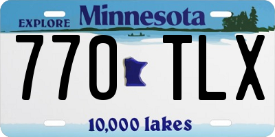 MN license plate 770TLX