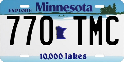 MN license plate 770TMC