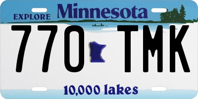 MN license plate 770TMK
