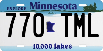 MN license plate 770TML
