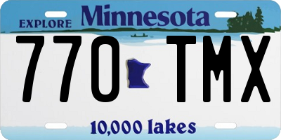 MN license plate 770TMX