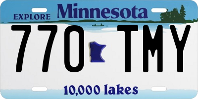 MN license plate 770TMY