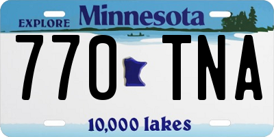 MN license plate 770TNA