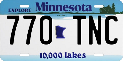 MN license plate 770TNC