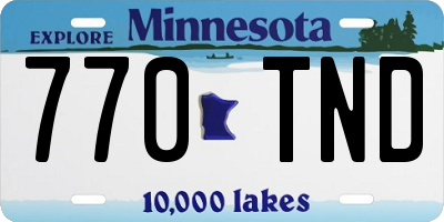 MN license plate 770TND