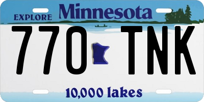 MN license plate 770TNK