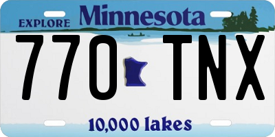 MN license plate 770TNX