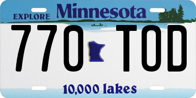 MN license plate 770TOD