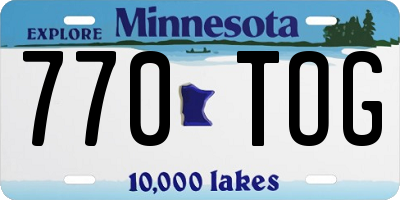 MN license plate 770TOG