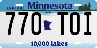 MN license plate 770TOI