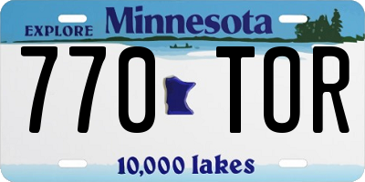 MN license plate 770TOR