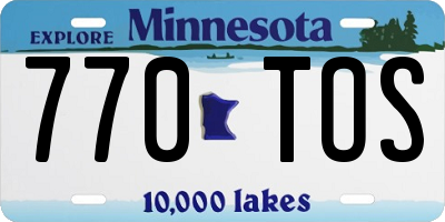MN license plate 770TOS