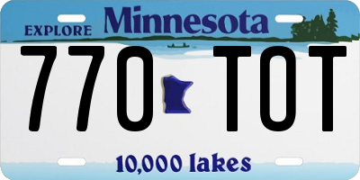 MN license plate 770TOT