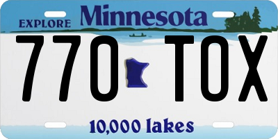 MN license plate 770TOX