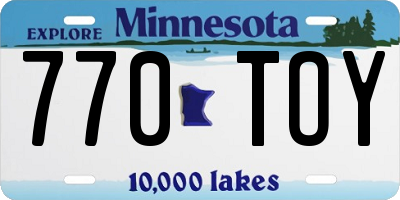 MN license plate 770TOY
