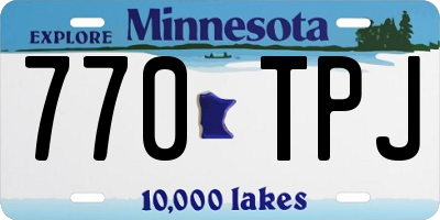 MN license plate 770TPJ