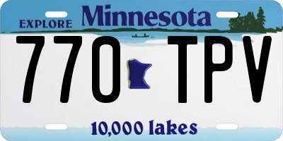MN license plate 770TPV