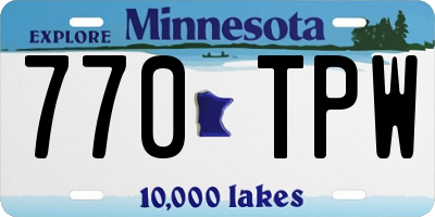 MN license plate 770TPW