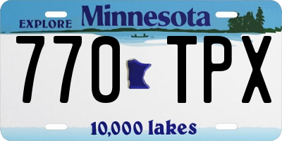 MN license plate 770TPX