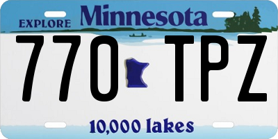 MN license plate 770TPZ