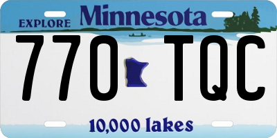 MN license plate 770TQC