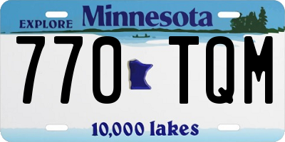 MN license plate 770TQM