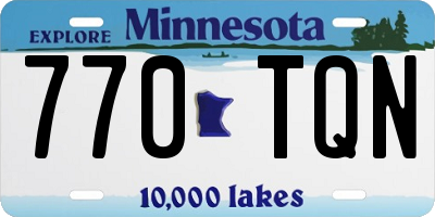 MN license plate 770TQN