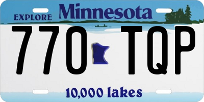 MN license plate 770TQP