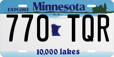 MN license plate 770TQR