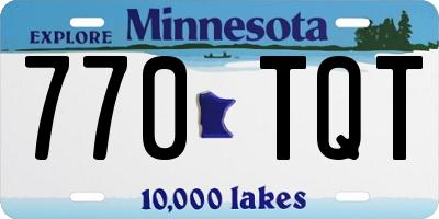 MN license plate 770TQT