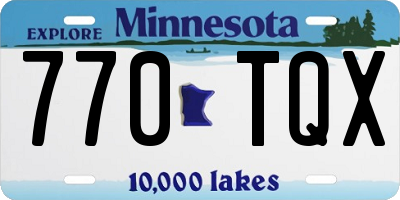 MN license plate 770TQX