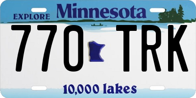 MN license plate 770TRK