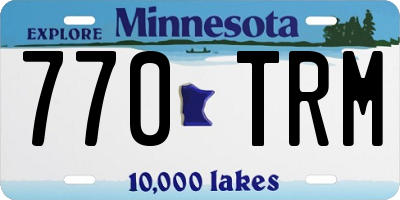 MN license plate 770TRM