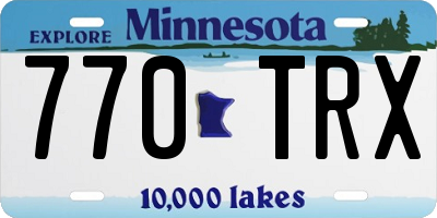 MN license plate 770TRX