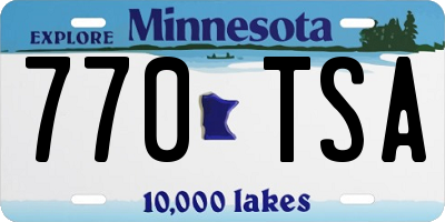MN license plate 770TSA