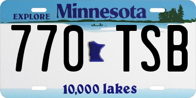 MN license plate 770TSB