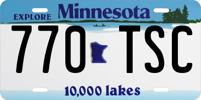 MN license plate 770TSC