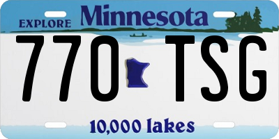 MN license plate 770TSG