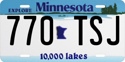 MN license plate 770TSJ