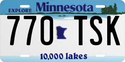MN license plate 770TSK