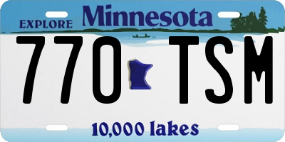 MN license plate 770TSM